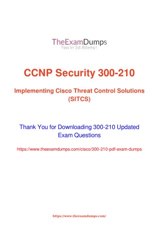 Cisco CCNP Security 300-210 SITCS Practice Questions [2019 Updated]