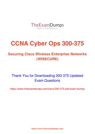 Cisco CCNP Wireless 300-375 WISECURE Practice Questions [2019 Updated]