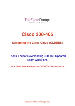 Cisco CCNP Cloud 300-465 CLDDES Practice Questions [2019 Updated]