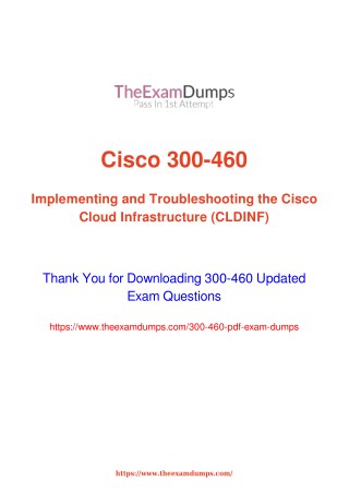 Cisco CCNP Cloud 300-460 CLDINF Practice Questions [2019 Updated]