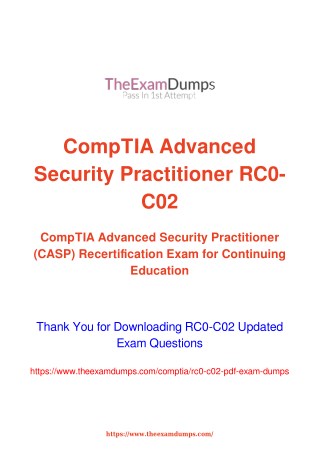 CompTIA CASP RC0-C02 CASP Practice Questions [2019 Updated]