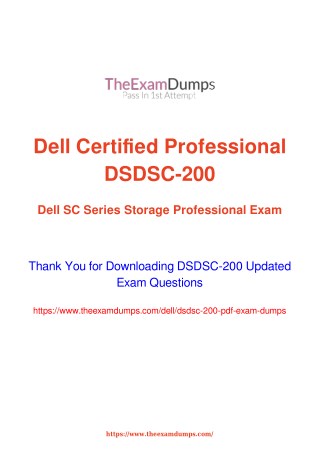 Dell DSDSC-200 Practice Questions [2019 Updated]