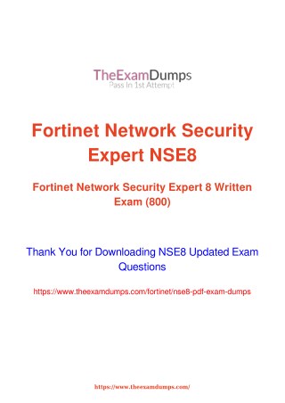Fortinet NSE NSE8 NSE Practice Questions [2019 Updated]