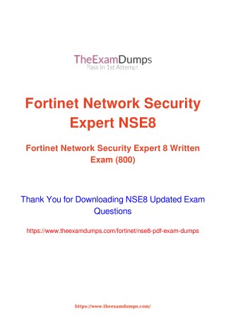 Fortinet NSE NSE8 NSE Practice Questions [2019 Updated]