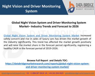 Global Night Vision System and Driver Monitoring System Market– Industry Trends and Forecast to 2026