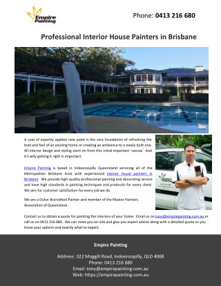 Professional Interior House Painters in Brisbane