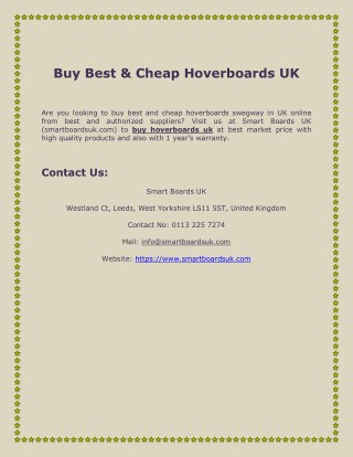 Buy Best & Cheap Hoverboards UK
