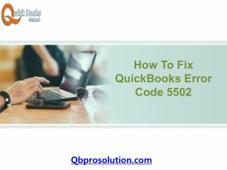 How to fix QuickBooks Error code 5502