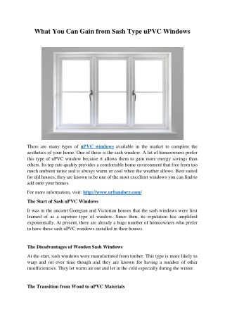 What You Can Gain From Sash Type uPVC Windows