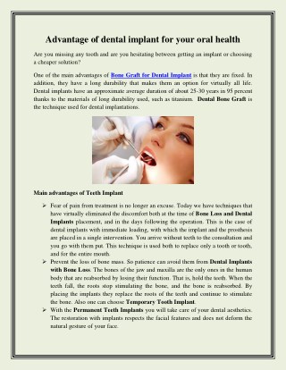 Advantage of dental implant for your oral health