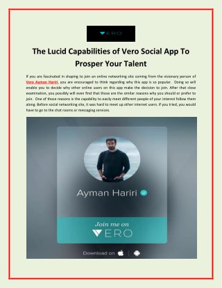 The Lucid Capabilities of Vero Social App To Prosper Your Talent