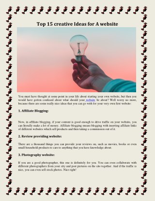 Top 15 creative Ideas for A website