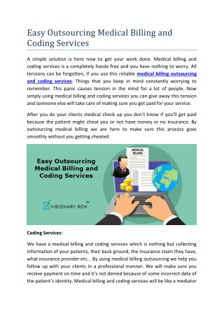 Easy Outsourcing Medical Billing and Coding Services