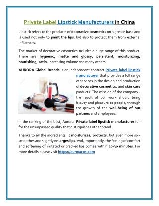 Best Private Label Cosmetics Manufacturers in China