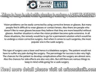 Things to keep in mind while planning to undergo a LASIK IN ARIZONA