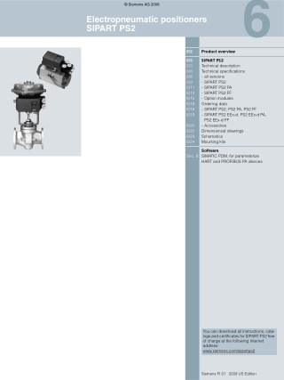 Siemens Electropneumatic positioner sipart ps2