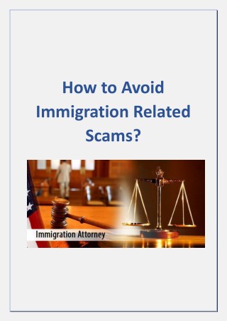 How to Avoid Immigration Related Scams?