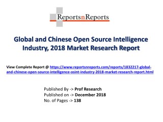 Global Open Source Intelligence industry Top Players Market Share Analysis 2018