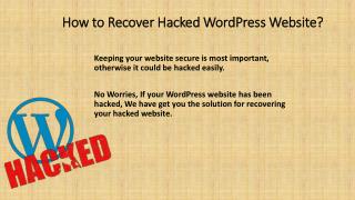 How to Recover Hacked WordPress Website