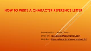 Character Reference Letter for Court