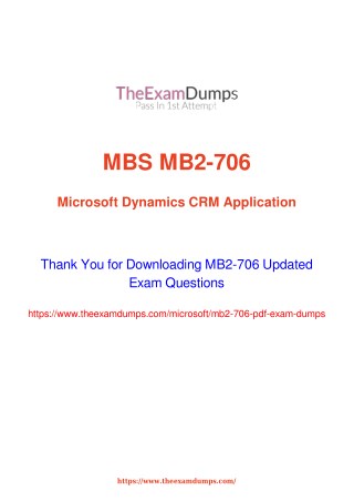 Microsoft MCP MB2-706 Practice Questions [2019 Updated]