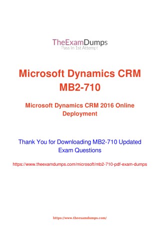 Microsoft MCP MB2-710 Practice Questions [2019 Updated]