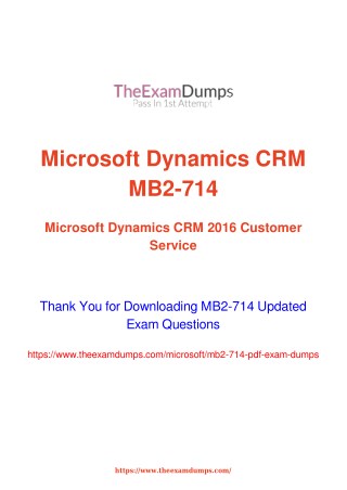 Microsoft MCP MB2-714 Practice Questions [2019 Updated]