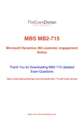 Microsoft MCP MB2-715 Practice Questions [2019 Updated]