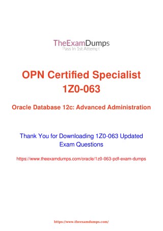 Oracle 1z0-063 Practice Questions [2019 Updated]