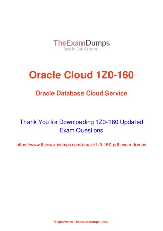 Oracle 1Z0-160 Practice Questions [2019 Updated]