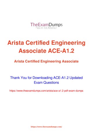Arista ACEA ACE-A1.2 Practice Questions [2019 Updated]