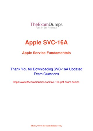 Apple SVC-16A Practice Questions [2019 Updated]