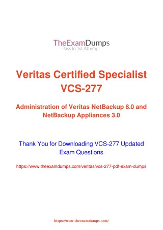 Veritas VCS-277 Practice Questions [2019 Updated]