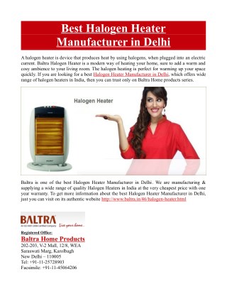 Best Halogen Heater Manufacturer in Delhi