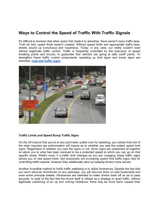 Ways to Control the Speed of Traffic With Traffic Signals
