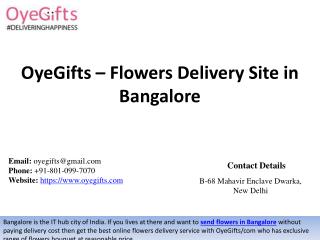 OyeGifts – Flowers Delivery Site in Bangalore