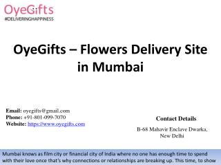 OyeGifts – Flowers Delivery Site in Mumbai