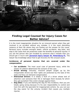 Finding Legal Counsel for Injury Cases for Better Advice?