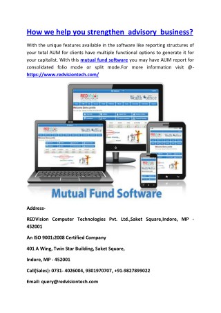 How we help you strengthen advisory business?