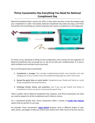 Thrive Causemetics Has Everything You Need for National Compliment Day