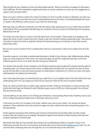 Quick Guidance To Assist Get Insects Out Of Your Property Now