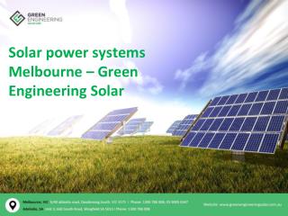 Solar power systems Melbourne – Green Engineering Solar