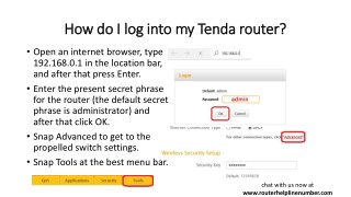 How do I log into my Tenda router?