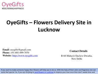 OyeGifts – Flowers Delivery Site in Lucknow