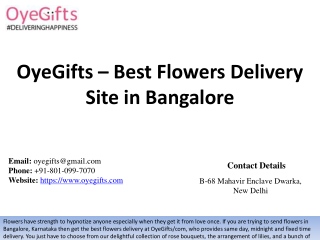 OyeGifts – Best Flowers Delivery Site in Bangalore