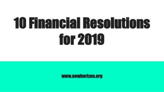 10 Financial Resolutions for 2019