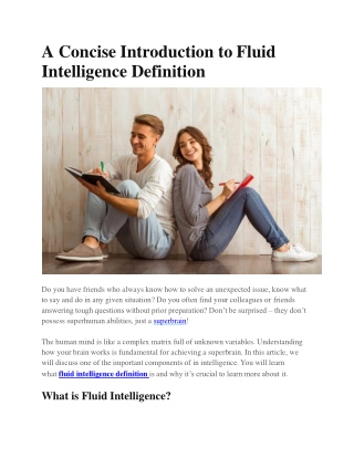 fluid intelligence definition psychology