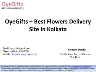 OyeGifts – Best Flowers Delivery Site in Kolkata