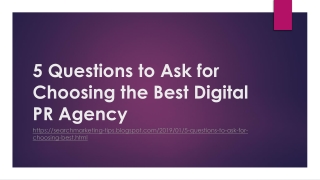 Questions to Select Best PR Agency