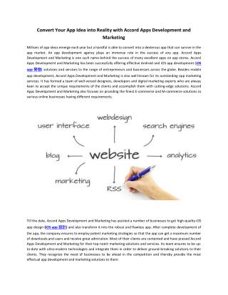 Convert Your App Idea into Reality with Accord Apps Development and Marketing